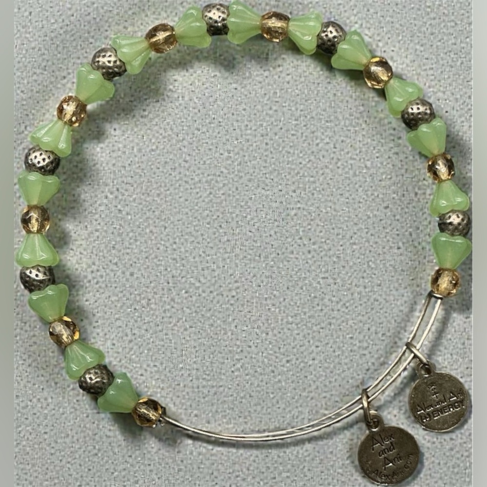 Alex and Ani  Mosaic sage Wrap Charm Bangle bracelet